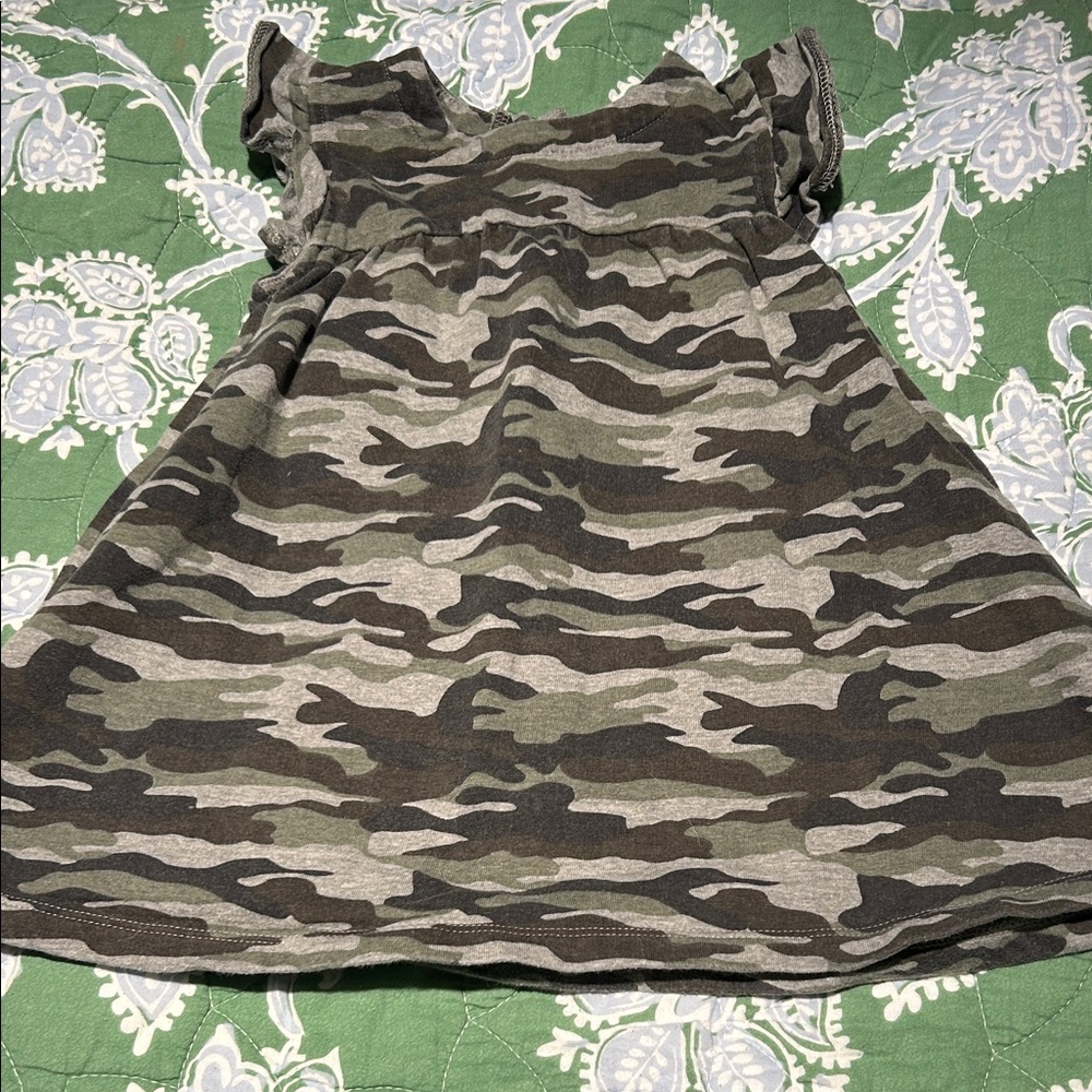 Mud Pie Camouflage Dress with Ruffle Sleeves